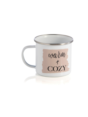 Shiraleah "warm + Cozy" Enamel Mug, White - White - Shiraleah