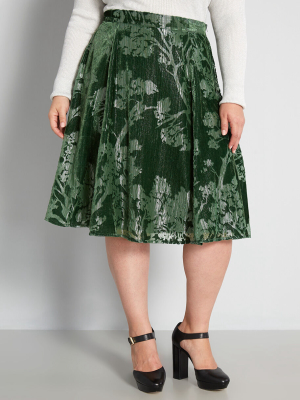 Just This Sway Velvet A-line Skirt