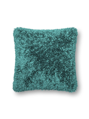 Peacock Ribbon Shag Pillow