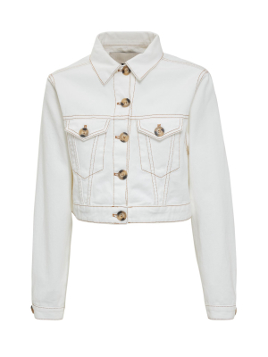 L'autre Chose Contrast-stitched Cropped Jacket