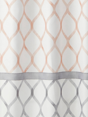 Dancing Lattice Fabric Shower Curtain Gray/blush - Skl Home