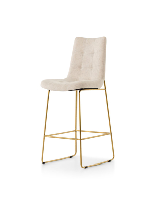 Naomi Dempsey Flax Tufted Bar Stool