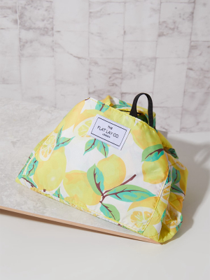 The Flat Lay Co Lemons Print Makeup Bag