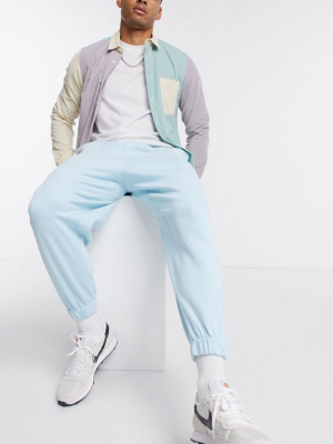 Asos Design Co-ord Oversized Cropped Sweatpants In Pastel Blue