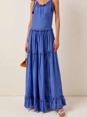 Ivy Tiered Cotton-silk Voile Maxi Dress