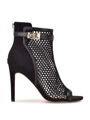 Ididit Mesh Peep Toe Booties