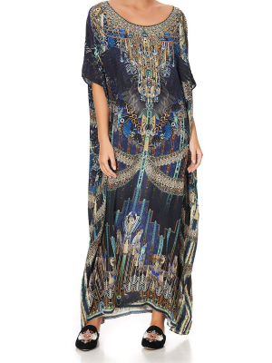 Round Neck Kaftan Dripping In Deco