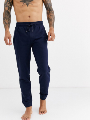 Tommy Hilfiger Lounge Tapered Sweatpants With Flag Logo In Navy