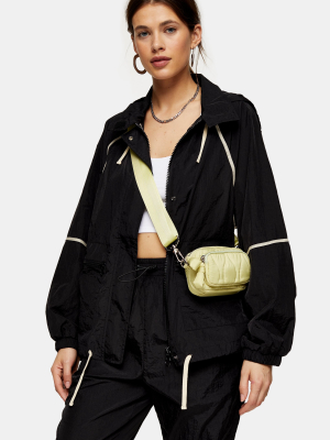 Black Contrast Piping Shell Jacket