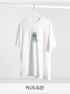 Daisy Street Plus Relaxed T-shirt With Take The Sunshine Print