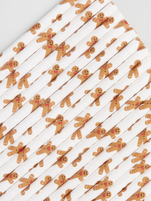 Season's Sippings Gingerbread Paper Straws