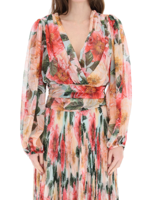 Dolce & Gabbana Camellia Print Long-sleeved Top