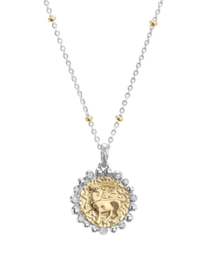 Capricorn Zodiac Pendant With Diamonds