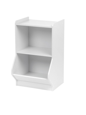 Iris 2 Tier Storage Shelves With Footboard White