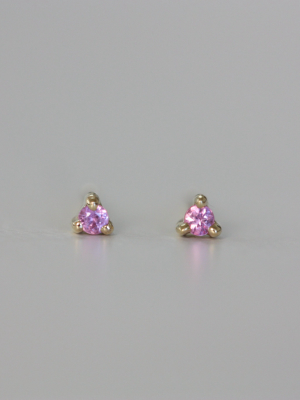 1.5 Mm Pink Sapphire Dot Stud (single)