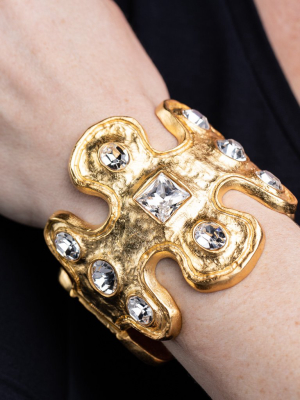 Gold And Crystal Cuff