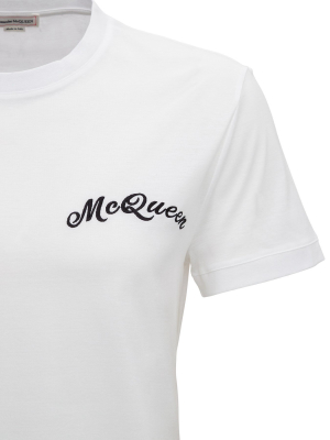 Alexander Mcqueen Logo Embroidered T-shirt