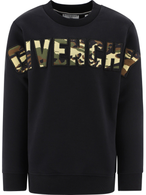 Givenchy Kids Camouflage Logo Print Sweatshirt