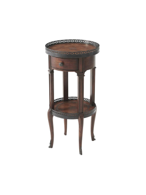 Walnut Circle Accent Table