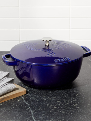 Staub Essential ® Dark Blue 3.75-qt. Round French Oven With Rooster Lid