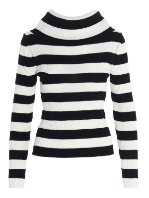 Msgm Striped Cowl-neck Jumper