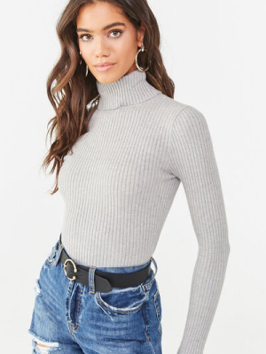 Ribbed Turtleneck Sweater