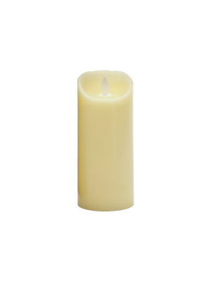 3" X 7" Unscented Led Flickering Flame Pillar Candle Cream - Threshold™