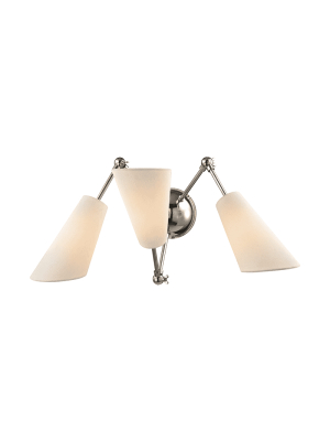 Buckingham 3 Light Wall Sconce Polished Nickel