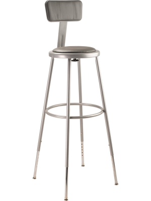 2pk Adjustable Heavy Duty Vinyl Steel Stool With Backrest Gray - Hampton Collection