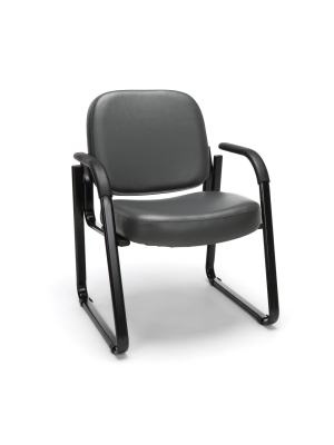 Guest And Reception Chair With Arms Anti-microbial/anti-bacterial Vinyl - Ofm