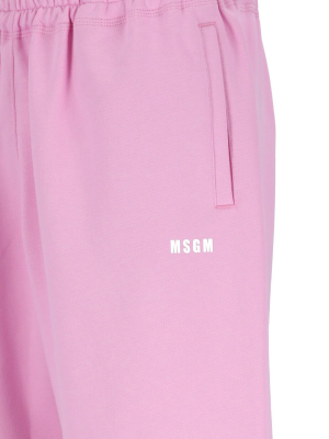 Msgm Logo Printed Shorts