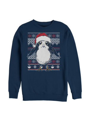 Men's Star Wars The Last Jedi Ugly Christmas Porg Sweatshirt