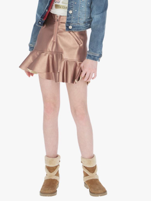 Mayoral Girls Leatherette Ruffled Skirt