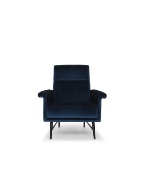 Mathise Occasional Chair In Midnight Blue & Matte Black