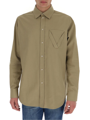 Bottega Veneta V Appliqued Pocket Shirt