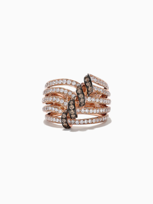 Effy 18k Rose Gold Espresso And White Diamond Ring, 1.41 Tcw