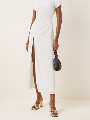 Magnolia Ruched Crepe Maxi Dress