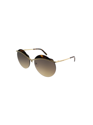 Marc Jacobs Marc 102/s J5g Gg Womens Round Sunglasses Gold Havana 62mm