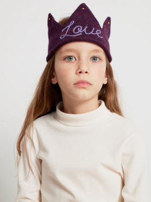 Oeuf Embroidered Love Crown - Mauve