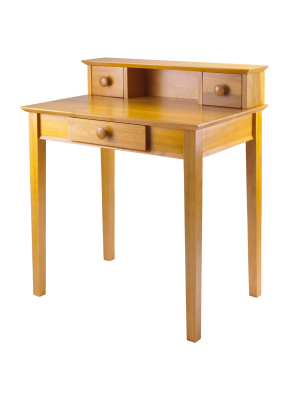 Studio Writing Desk With Hutch Honey Brown - Winsome