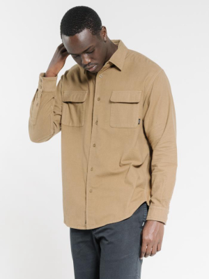 Minimal Thrills Oversized Long Sleeve Shirt - Moss