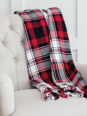 C&f Home Fireside Plaid Woven Throw