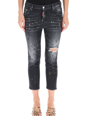 Dsquared2 Paint Splatter Distressed Jeans