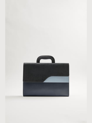 Double Layered Exterior Tricolor Briefcase