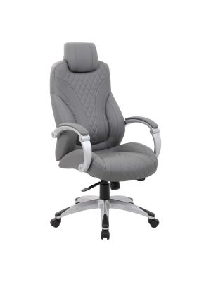 Hinged Arm Executive Chair Gray - Boss Office Products