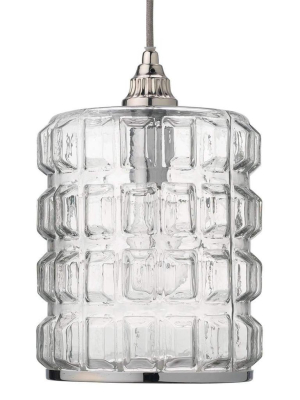 Madison Pendant In Clear Glass With Silver Hardware