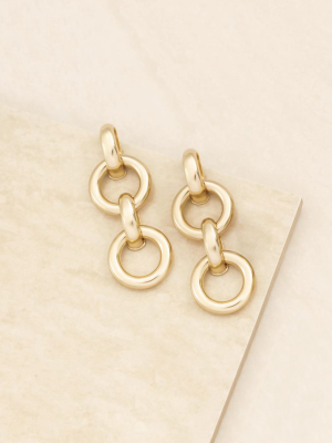 In New Circles 18k Gold Plated Dangle Earrings