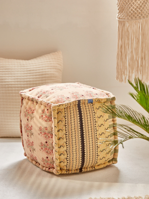 Patchwork Cube Pouf