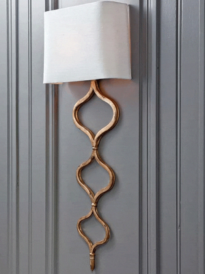 Sinuous Metal Sconce, Gold Leaf