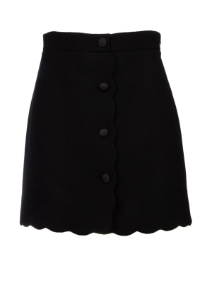 Miu Miu Scalloped Trim Mini Skirt